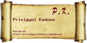 Privigyei Kadosa névjegykártya